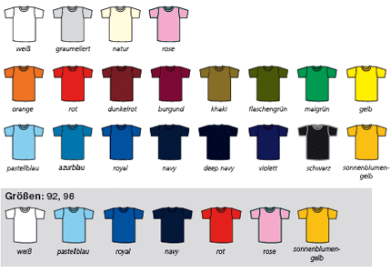 farbige Kindet-T-Shirts für Gruppen Vereine