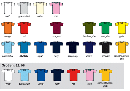 farbige T-Shirts fr Kinder