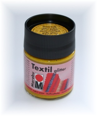 marabu textil GLITTER: 50ml Stoffmalfarbe GLITZER-GELB