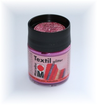 marabu textil GLITTER: 50ml Stoffmalfarbe GLITZER-ROSA