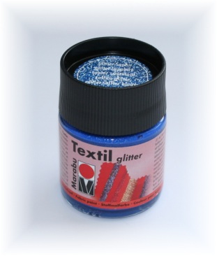 marabu textil GLITTER: 50ml Stoffmalfarbe GLITZER-BLAU