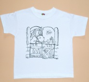TShirt weiß zum Stoff bemalen Ausmalen mit Ausmalbild PFERDE T-Shirt mit Ausmalmotiv PFERD mit FOHLEN