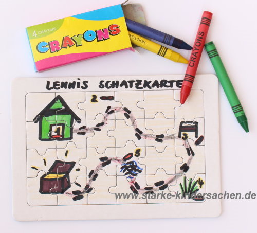 Blanco Puzzle Aus Karton 24 Teile Zum Selbst Bemalen Mit Wachsmalstiften Starke Kindersachen